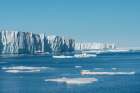 Norway, Svalbard. Brasvellbreen Glacier faces the Arctic Ocean. Art Print
